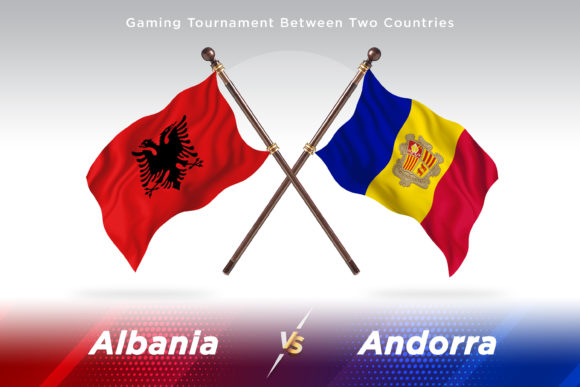 Albania Versus Andorra Two Flags Design