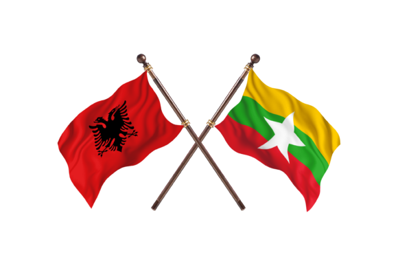 Albania Versus Burma Two Flags: A Powerful Visual Tool for Designers and Content Creators