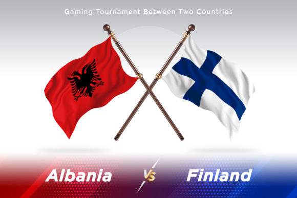 Albania Versus Finland Two Flags