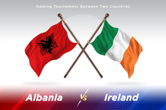 Albania Versus Ireland Two Flags