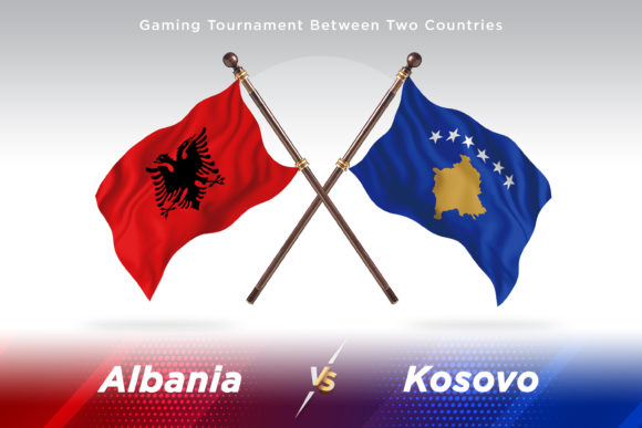Albania Versus Kosovo Two Flags: A Visual Design Resource