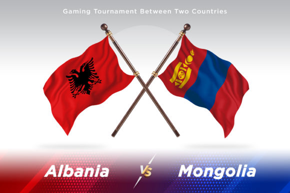 Albania Versus Mongolia Two Flags