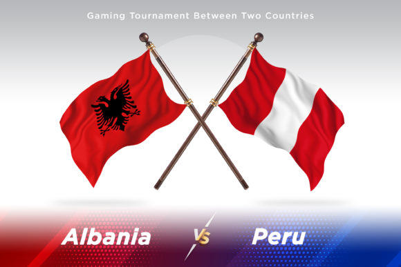 Albania Versus Peru Two Flags Design