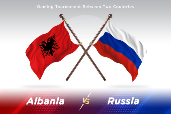 Albania Versus Russia Two Flags: A Creative and Cultural Concept Illustration