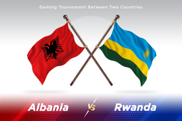 Albania Versus Rwanda Two Flags Design Illustration