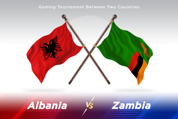 Albania Versus Zambia Two Flag Design