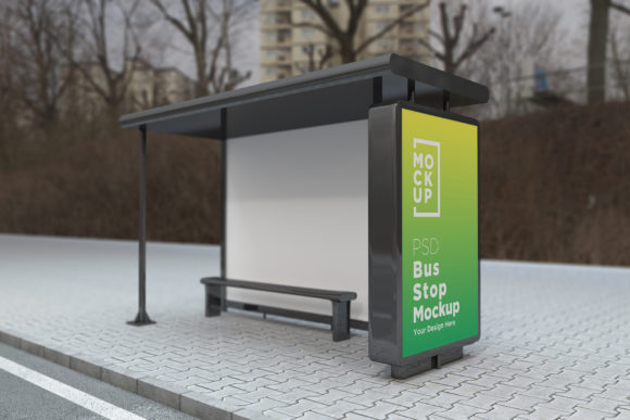 Bus Stop Shelter Signage Product Mockup: A Must-Have for Realistic Advertising Previews