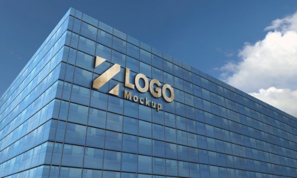 Golden Logo Mockup Sign Façade Elegant: A Professional Tool for Realistic Brand Presentation
