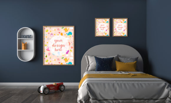 Minimalist Kids Bedroom Empty Frames: A Versatile Tool for Creative Presentation and Branding