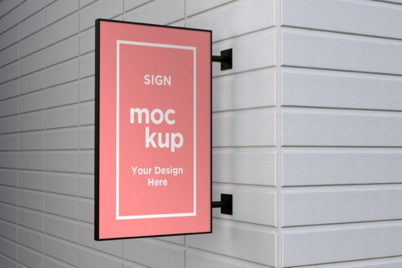 Rectangle Wall Mount Façade Sign Mockup: A Practical Tool for Presenting Outdoor Advertising Designs