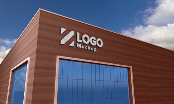 Steel Logo Mockup Store Sign Façade: A Professional Solution for Displaying Your Brand with Realism