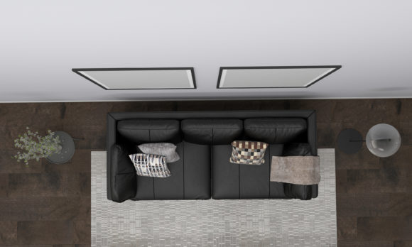 Top View Living Room Black Sofa: A Versatile Design Element for Interior Branding and Visualization