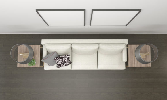 Top View Living Room With White Sofa: A Modern Design for Branding and Interior Inspiration
